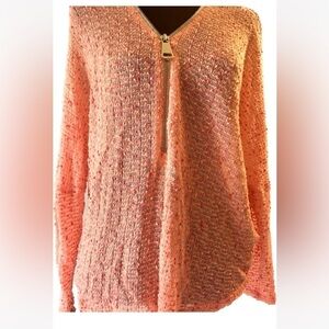 Women’s size small Ariella brand orange see-through sweater G6
